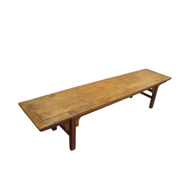 Made of solid elm wood, the color and wood of this rustic vintage bench is exact the same as it was found. It will be a...
