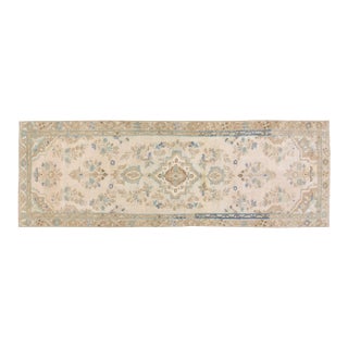 Vintage Turkish Anatolian Hand Knotted Wool Rug,3'5x10'3 For Sale