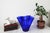 Vintage Hand Blown Handkerchief Ruffled Cobalt Blue Vase For Sale - Image 4 of 8