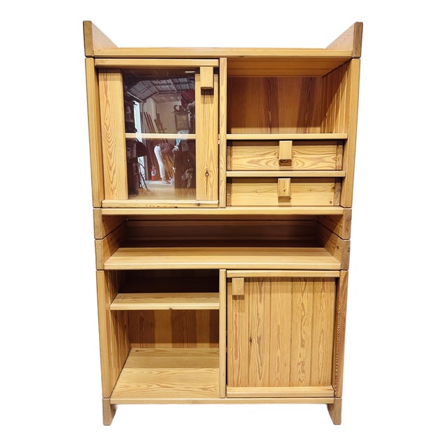 1970s Swedish Modular Pine Cabinet For Sale