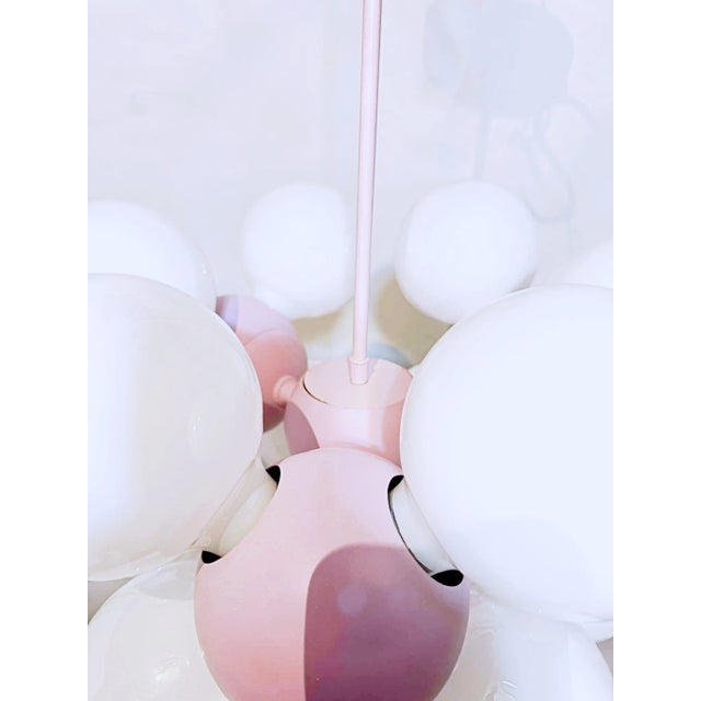 Mid-Century Pink Atomic Pendant Light Fixture For Sale - Image 9 of 12