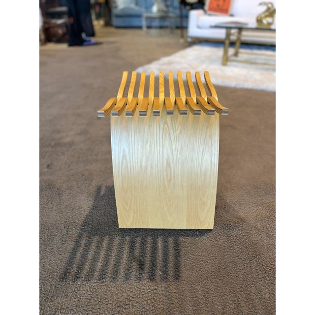 Mid-Century Modern Herman Miller Tan Wood "Capelli" Stool For Sale - Image 3 of 8