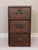 Handcrafted Arts and Crafts period industrial style oak bank of drawers with half-moon pulls, circa 1910. Likely an...