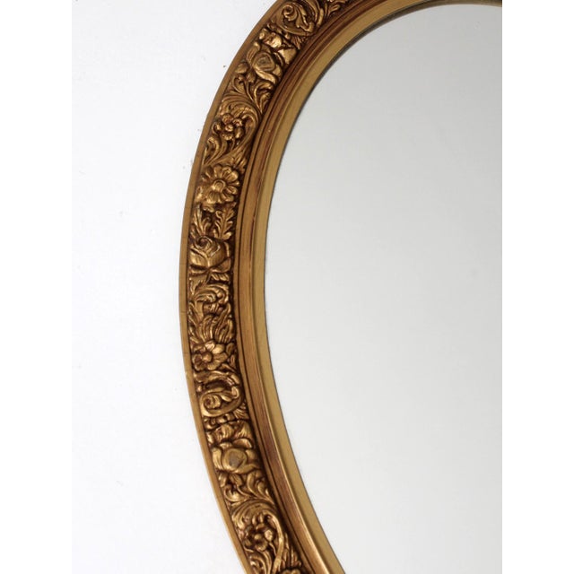 Mid-Century Oval Gilt Wall Mirror For Sale - Image 4 of 10