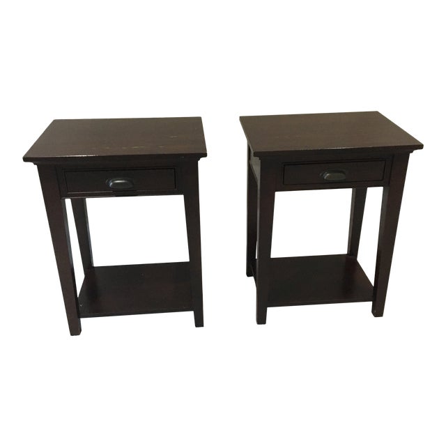 Restoration Hardware Wooden Side Tables a Pair Chairish