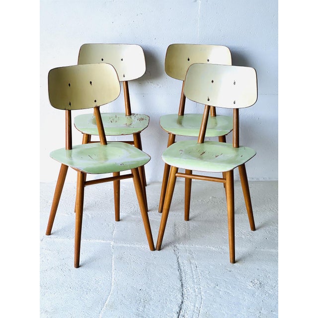 Mid-Century Modern Dining Chairs by Ton, 1960s, Set of 4 For Sale - Image 3 of 18