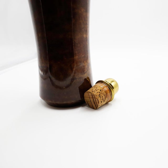 1960s 1960s Attributed to Aldo Tura Italian Modern Brass And Lacquered Goatskin Pitcher For Sale - Image 5 of 5