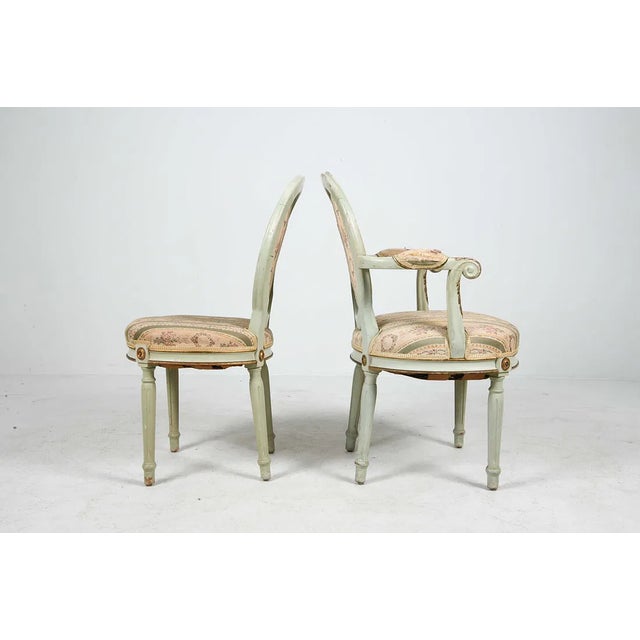 Mid 20th Century Swedish Carved Wood Armchairs With Needlepoint Upholstery, Set of 6 For Sale - Image 10 of 14