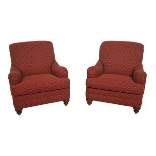 Pair Ethan Allen Clean Upholstered Club Chairs For Sale