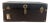 Antique Black Cabin-Size Steamer Trunk With Brass Hardware For Sale