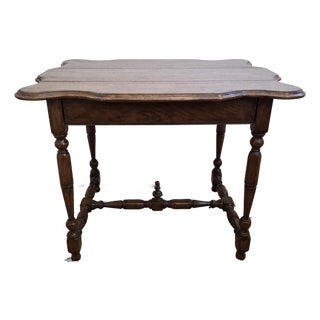 20th C. William & Mary Style Oak Table For Sale