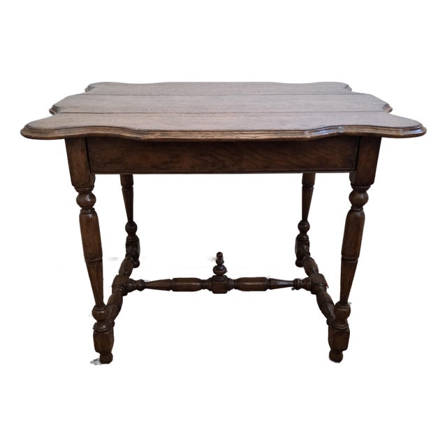 20th C. William & Mary Style Oak Table For Sale