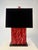 Contemporary 1990s Tanner Kenzie Red Resin Table Lamps With Black Velvet Shades - Pair For Sale - Image 3 of 8