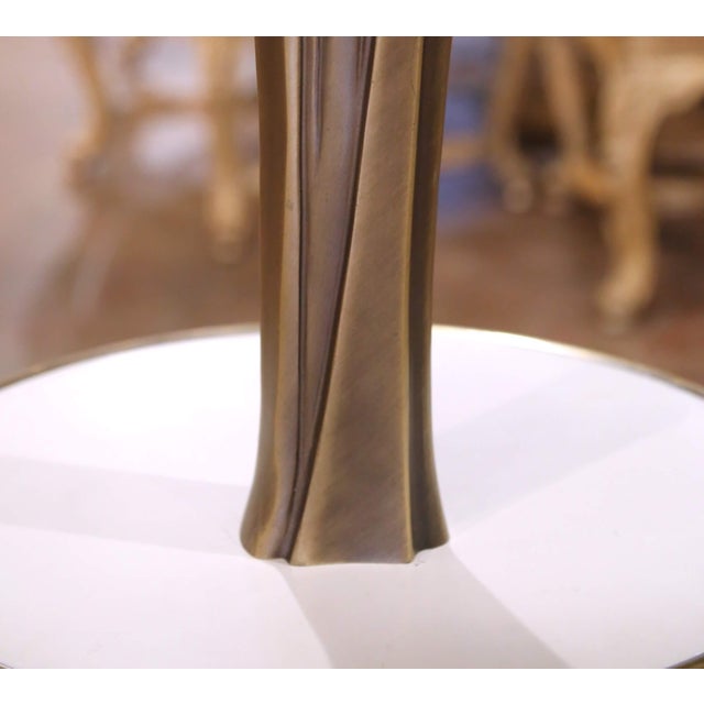 Mid 20th Century Mid-Century French Patinated Bronze Sculpture of the Virgin Mary in Prayer For Sale - Image 4 of 8