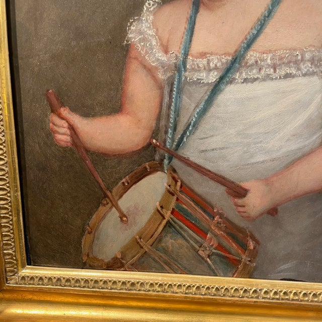 American 19th Century American Portrait of a Boy With Drum For Sale - Image 3 of 3