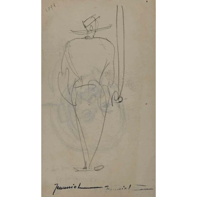 Figure is an original Drawing on paper realized by the painter Pierre Georges Jeanniot (1848-1934). Drawing in Pencil....