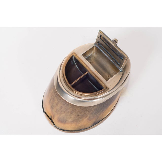 Hoof Box with Metal Fittings 19th Century. Not certain as we've not seen one of these before. MY best thought on this is,...