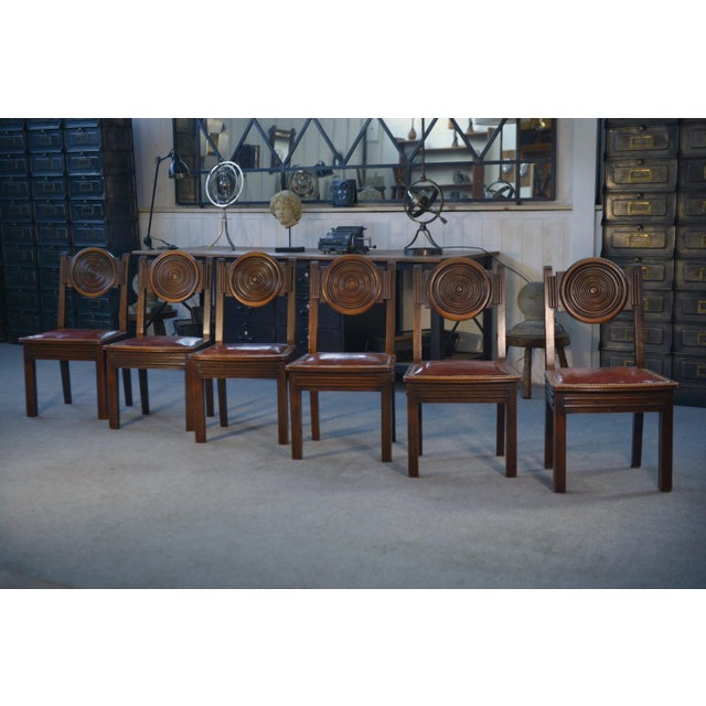 Chairs with Leather Seats by Étienne Kohlmann, 1960s, Set of 6 For Sale - Image 14 of 14