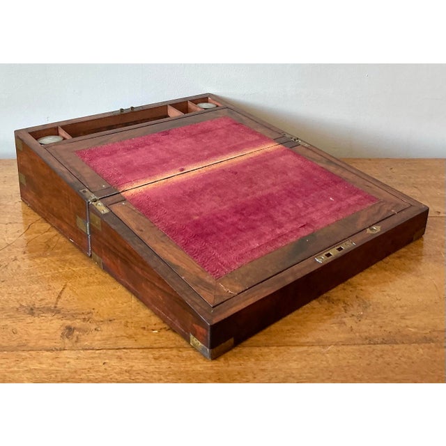 Wood Vintage Regency Georgian Travelers Writing Desk For Sale - Image 7 of 11