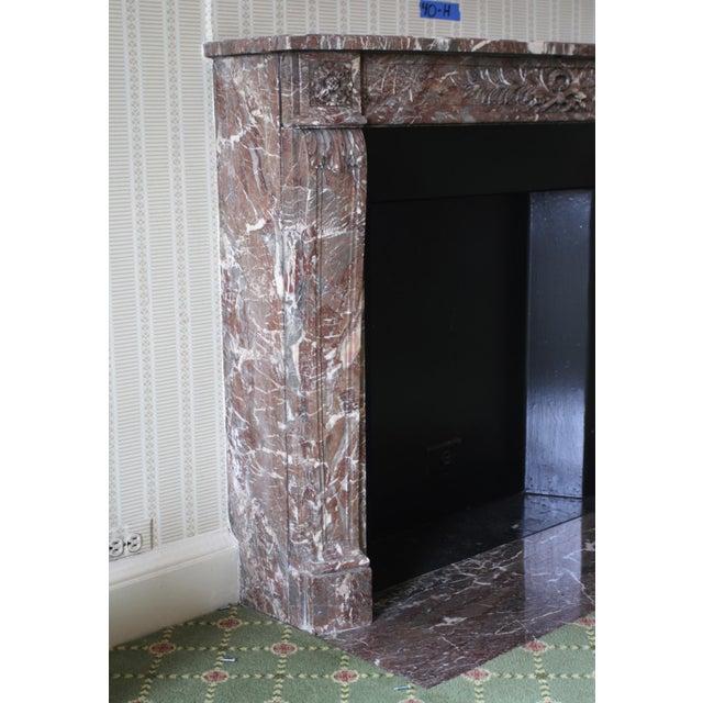 Late 19th Century Waldorf Astoria Brown Louis XVI Regency Marble Mantel For Sale - Image 5 of 9