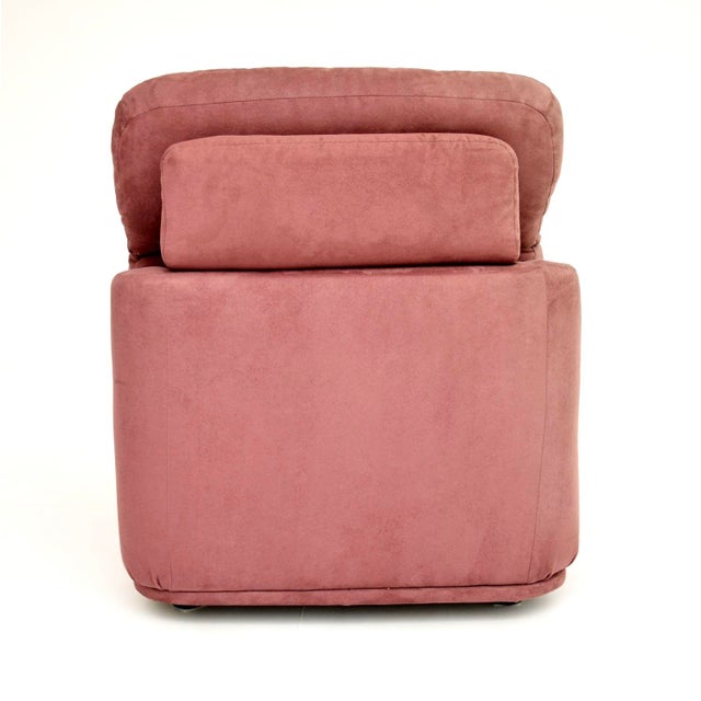 Vintage Lilac Suede Lounge Armchair, 1970s For Sale - Image 6 of 8