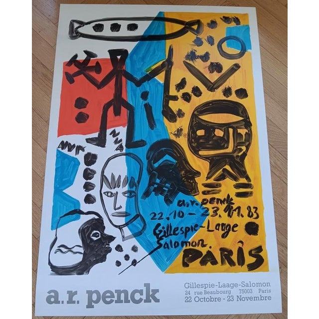 Original Ar Penck Exhibition Poster, Gillespie-Laage-Salomon Gallery, Paris, 1983 For Sale - Image 6 of 7