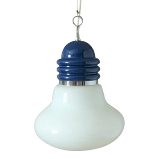 Italian Glass Bulb-Shaped Ceiling Lamp, 1950s For Sale