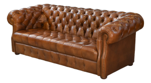 Chesterfield Sofa in Tan Tufted Leather, 1990s