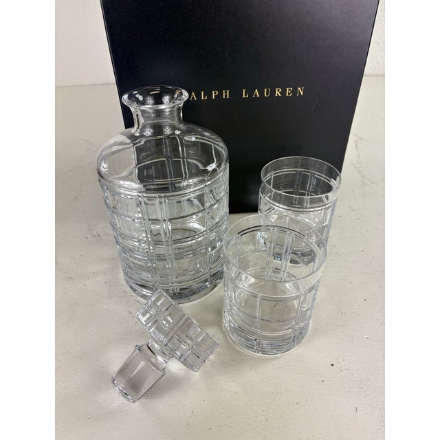 Ralph Lauren Hudson Plaid Cut Crystal Decanter Gift Box. For Sale In Philadelphia - Image 6 of 11
