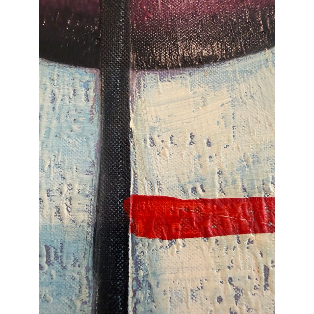 2020s Alena Kalen Modern Geometric Original Abstract Oil Painting "Inner Smile” Coa For Sale - Image 5 of 13
