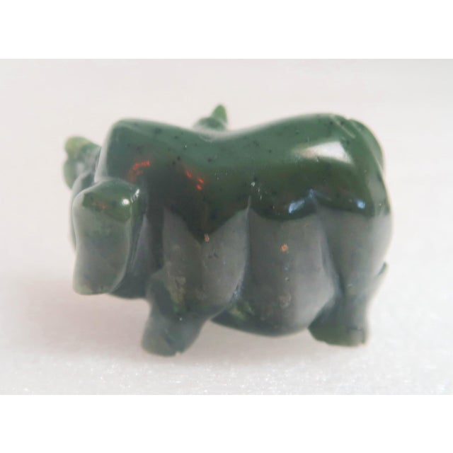 Late 20th Century Miniature Hand-Carved Piglet of Nephrite Jade For Sale - Image 13 of 18