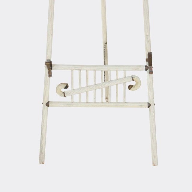 1910s Antique Stick & Ball Art Display Easel With Mirror, Scrolls & Brass Caps C1910 For Sale - Image 5 of 8