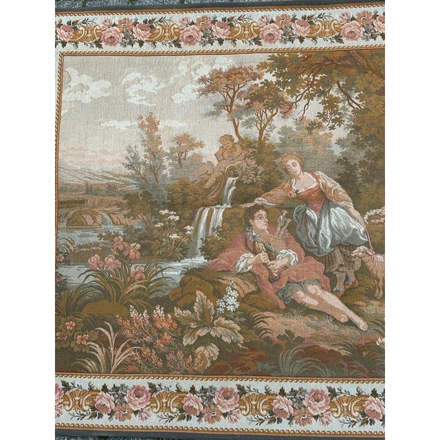 Vintage French Jacquard Tapestry, 1980s For Sale - Image 4 of 18