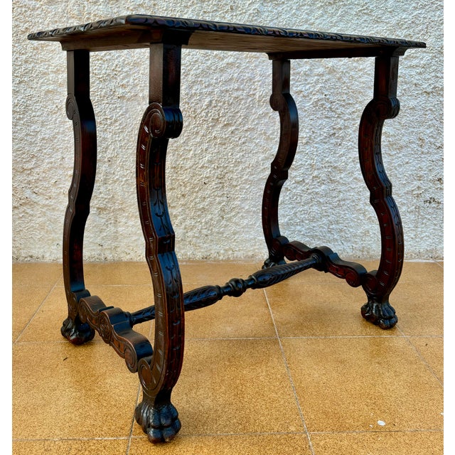 Spanish Baroque Style Oak Side Table, Early 20th Century For Sale - Image 4 of 17