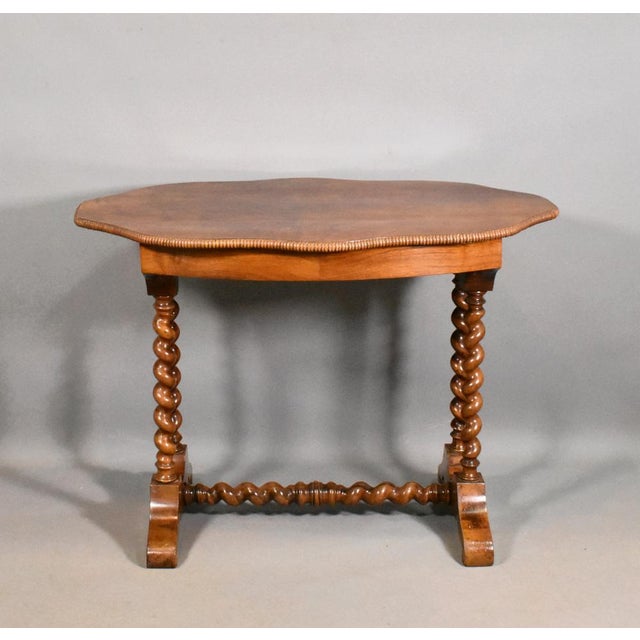 Antique French Gueridon Table in Walnut, 1890s For Sale - Image 4 of 17