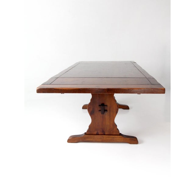 Vintage Spanish Style Trestle Dining Table For Sale - Image 10 of 17