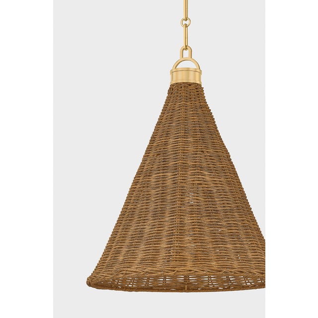 Hudson Valley Lighting Hudson Valley Lighting Kensington 14.75 in. 1 Light Pendant in Aged Brass Finish For Sale - Image 4 of 8
