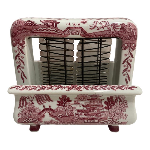 Extremely Rare Toast-Rite Red Willow Porcelain Electric Toaster, C. 1927 For Sale