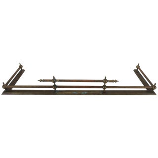 French Mid Century Brass Fireplace Fender For Sale