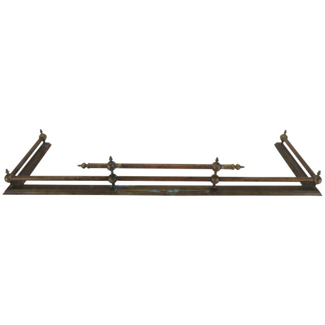 French Mid Century Brass Fireplace Fender For Sale