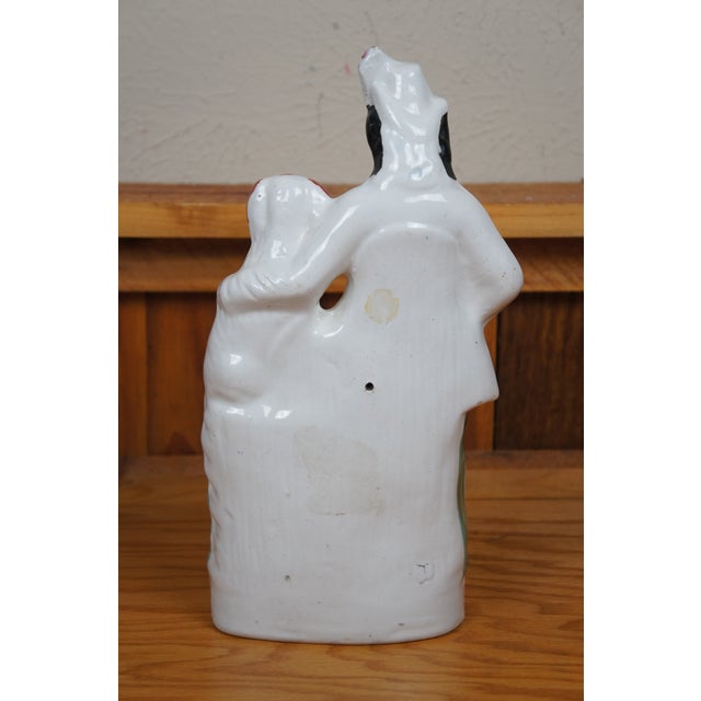 Staffordshire Antique Staffordshire Troubadour Man & King Charles Spaniel Figurine For Sale - Image 4 of 12