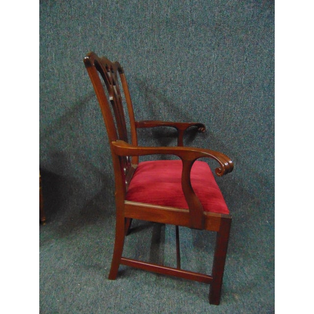 Chippendale Custom Chippendale Walnut Arm Chair For Sale - Image 3 of 6