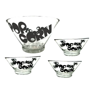 Vintage Retro 1970s Popcorn Glass Bowl - Set of 4