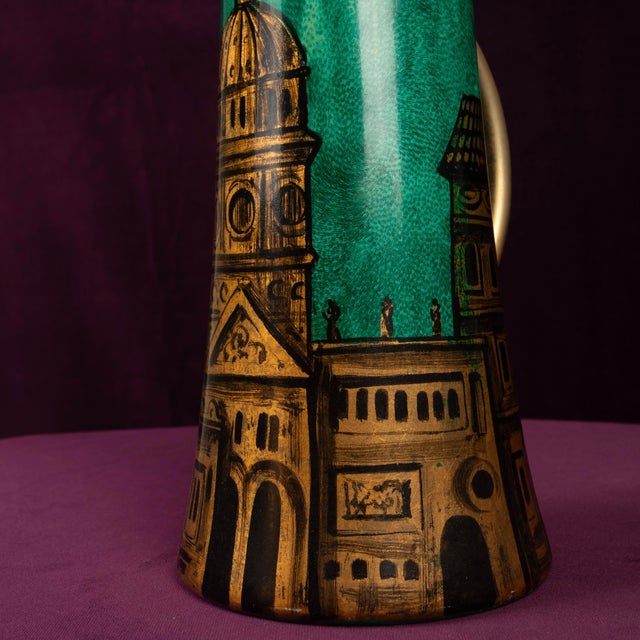 Model 968D Thermos in Hand-Decorated Green Goatskin Parchment by Aldo Tura, Italy, 1960s For Sale - Image 17 of 18