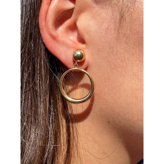 Mid 20th Century The McHenry: Yellow Gold Statement Earrings, 2 Pieces For Sale - Image 5 of 5