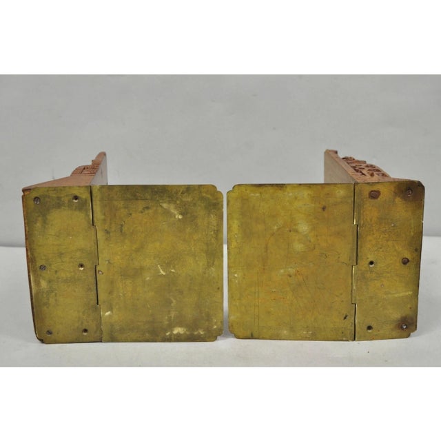 Vintage Chinese Hand Carved Hard Wood Scholar Bookends by George Zee - A Pair For Sale - Image 16 of 18