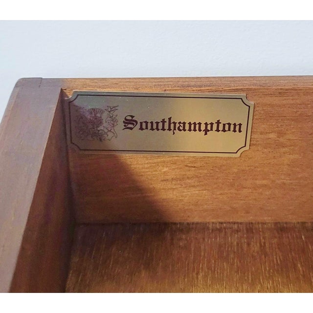 Vintage 20th C English Style Burl Walnut Slant Front Secretary Fitted Interior Desk For Sale - Image 18 of 18