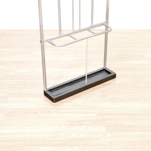 Silver Vintage 1970s Post Modern Entryway Hat & Coat Rack Stand For Sale - Image 8 of 10