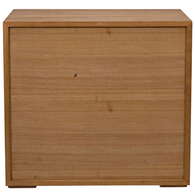 Wood Sylvia Two Drawer Side Table in Gold Teak For Sale - Image 7 of 8