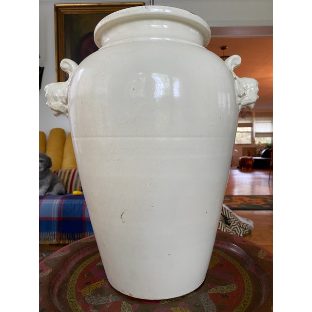 Mid 19th Century Large French Country Glazed Stoneware Oil Jar Urn For Sale - Image 9 of 9